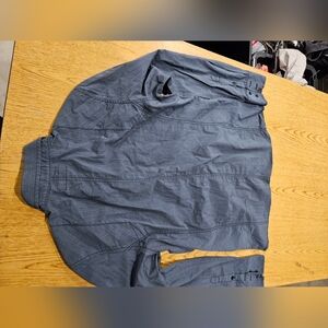 Buckle Black Label Men's Medium Athletic Fit Button Up Long Sleeve blue Shirt